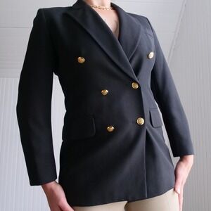 Vintage‎ Marks & Spencer double breasted black wool blazer